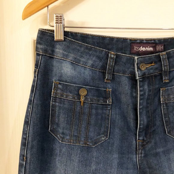 Its Denim Retro Wide Flare Blue Jeans - Size 6 Tall - Picture 4 of 7